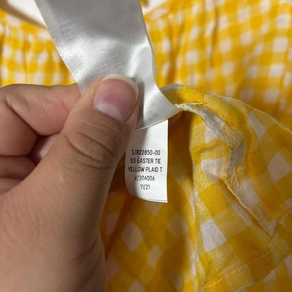 Old Navy Gingham Linen-Blend Tie-Back‎ Flutter-Sleeve Plus Sz 4x Picnic Casual - Picture 7 of 7